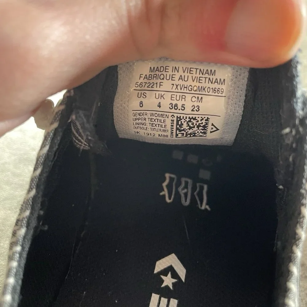 Converse Black and White Striped Sneakers - Picture 9 of 9